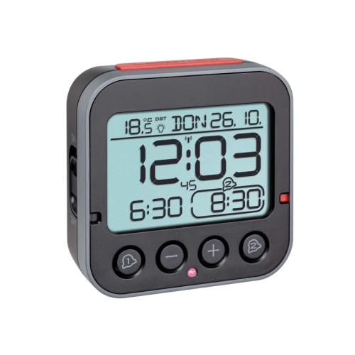 TFA-Dostmann Bingo 2.0, Digital väckarklocka, Torg, Svart, P... - Dekorativa Klockor