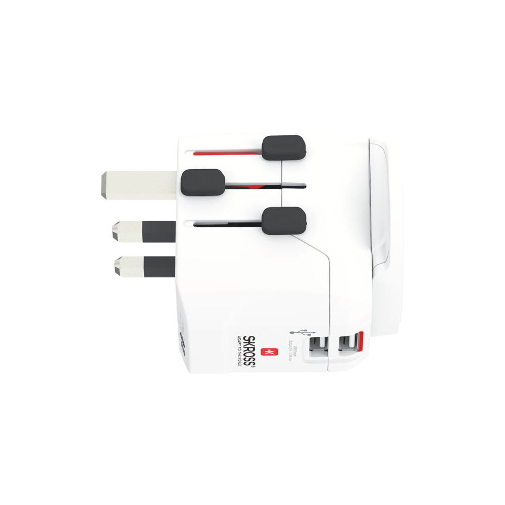 Produktbild för SKROSS PRO Light USB - World strömadapter - 2 x USB, typ B, Typ G, Typ I