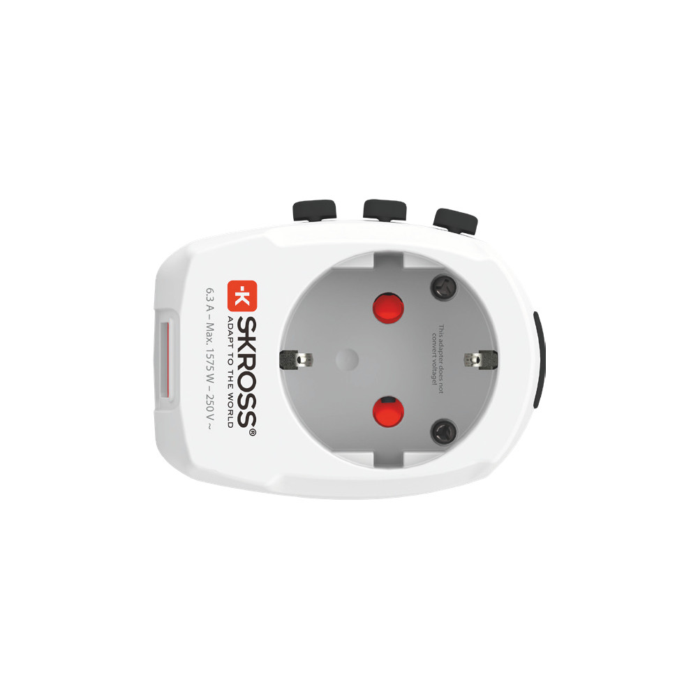 Produktbild för SKROSS PRO Light USB - World strömadapter - 2 x USB, typ B, Typ G, Typ I