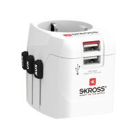 Produktbild för SKROSS PRO Light USB - World strömadapter - 2 x USB, typ B, Typ G, Typ I