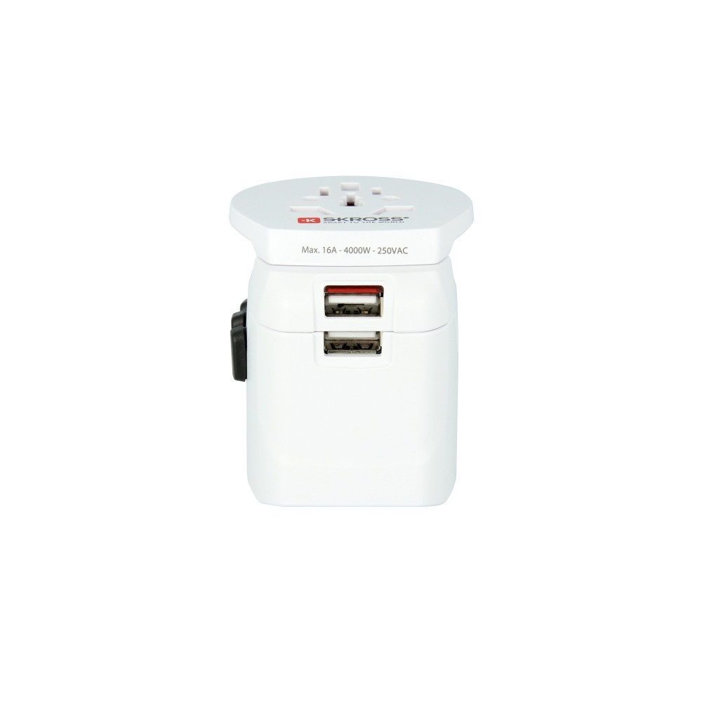 Produktbild för SKROSS PRO Light USB - World strömadapter - 2 x USB, typ B, Typ G, Typ I