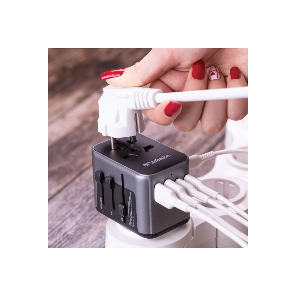 Produktbild för Verbatim UTA-03 strömadapter - USB, USB-C - 30 Watt