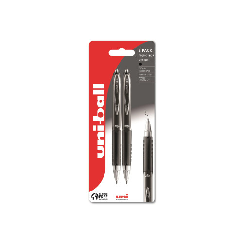 Uni-Ball Uni-ball Signo 207 fine, 2 st svarta rollerpennor med skönt...