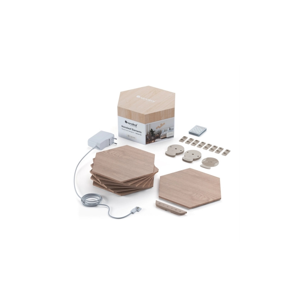 Produktbild för Nanoleaf|Elements Wood Look Hexagons Starter Kit (7 panels)|...