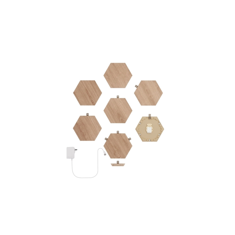 Produktbild för Nanoleaf|Elements Wood Look Hexagons Starter Kit (7 panels)|...