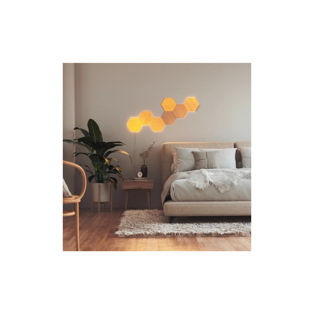 Produktbild för Nanoleaf|Elements Wood Look Hexagons Starter Kit (7 panels)|...