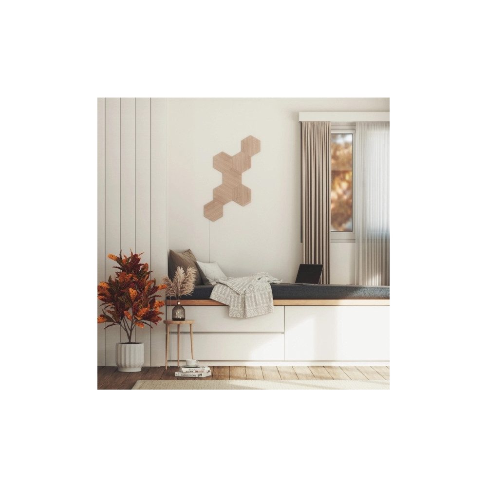 Produktbild för Nanoleaf|Elements Wood Look Hexagons Starter Kit (7 panels)|...