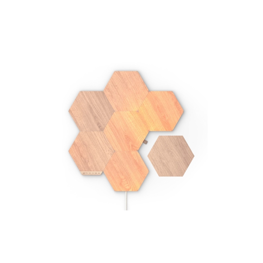 Produktbild för Nanoleaf|Elements Wood Look Hexagons Starter Kit (7 panels)|...
