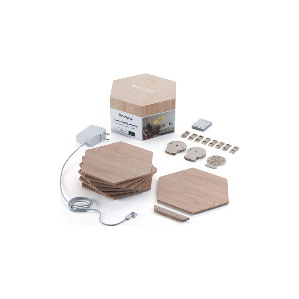 Produktbild för Nanoleaf|Elements Wood Look Hexagons Starter Kit (7 panels)|...