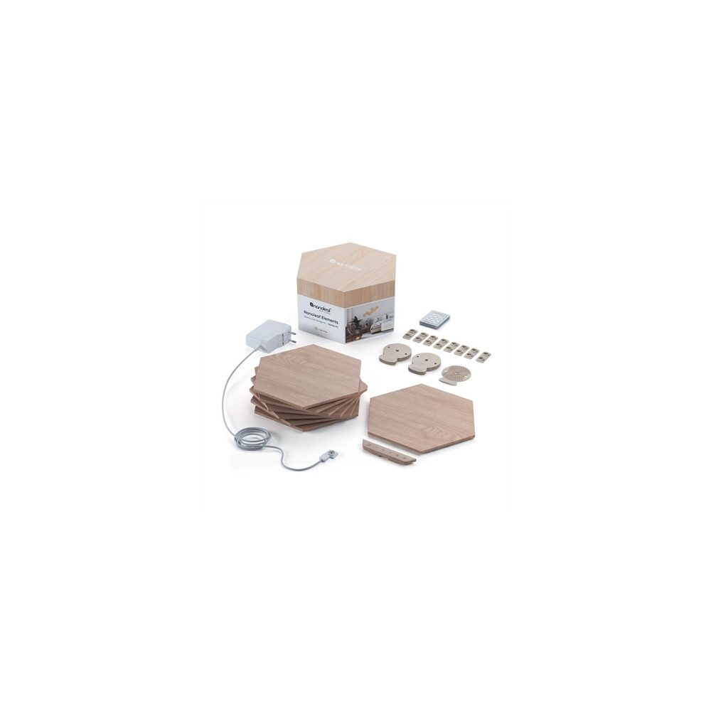 Produktbild för Nanoleaf|Elements Wood Look Hexagons Starter Kit (7 panels)|...