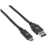 Produktbild för Manhattan USB-C to USB-A Cable, 2m, Male to Male, 5 Gbps (US...