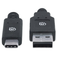 Produktbild för Manhattan USB-C to USB-A Cable, 2m, Male to Male, 5 Gbps (US...
