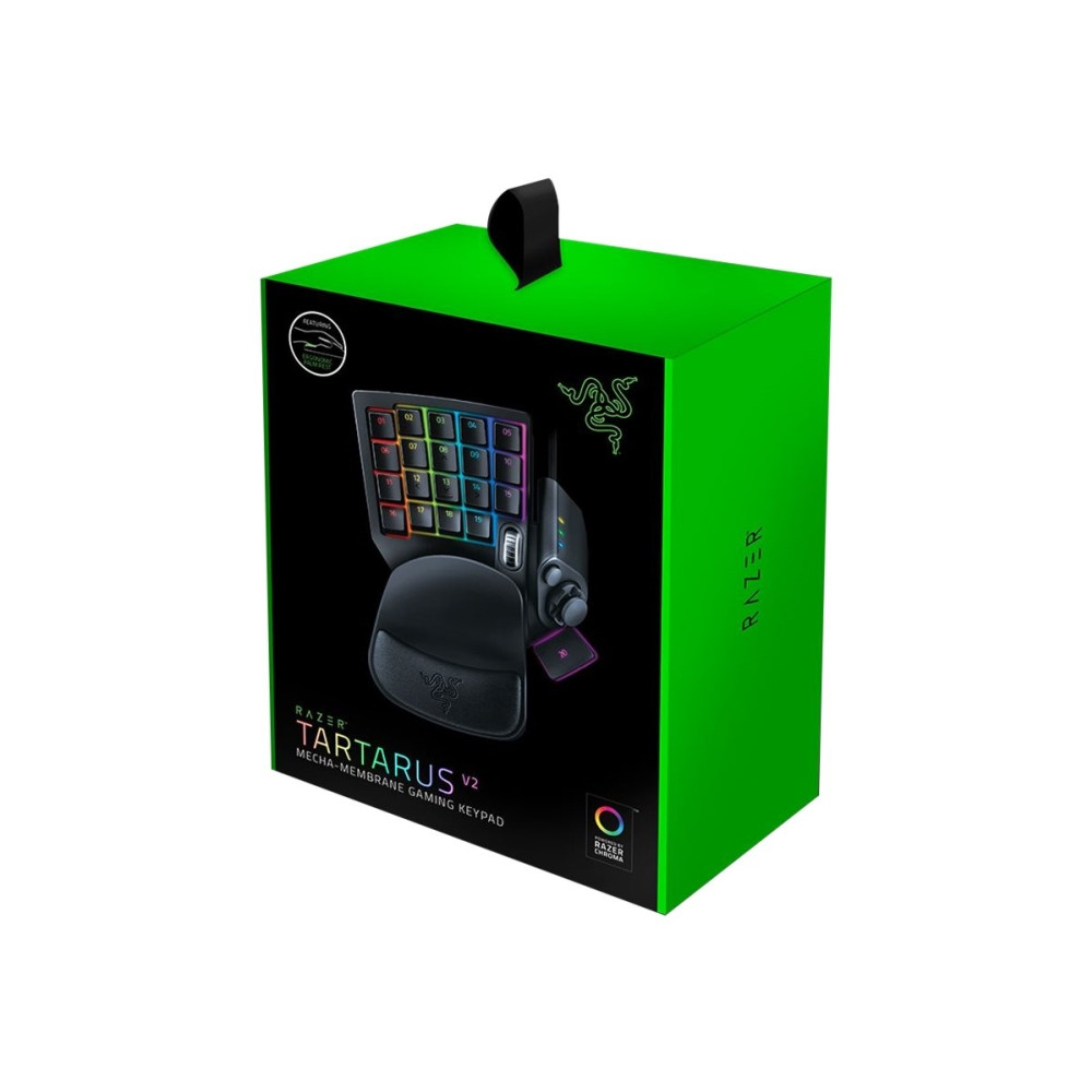 Produktbild för Razer Tartarus V2 - tangentsats - med rullningshjul, 8-way directional thumbpad Inmatningsenhet