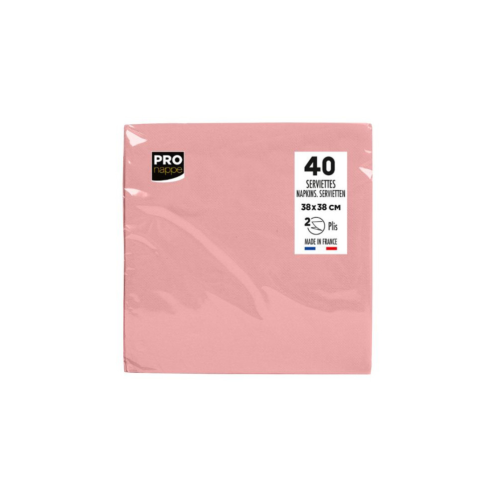 Produktbild för Servett PRONAPPE 38x38cm rosa 40/fp