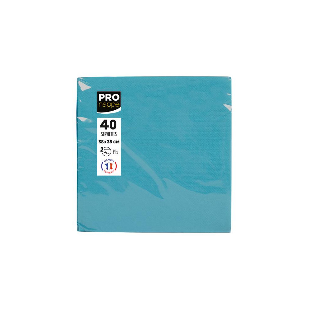 Produktbild för Servett PRONAPPE 38x38cm turkos 40/fp
