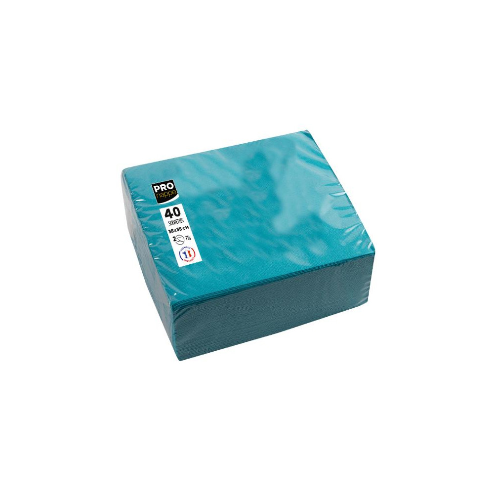 Produktbild för Servett PRONAPPE 38x38cm turkos 40/fp