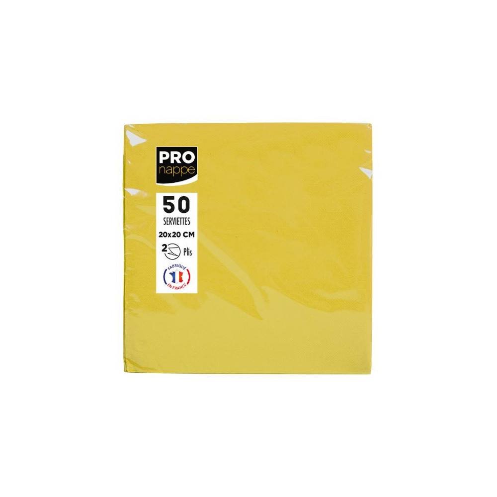 Produktbild för Servett PRONAPPE 20x20cm gul 50/fp