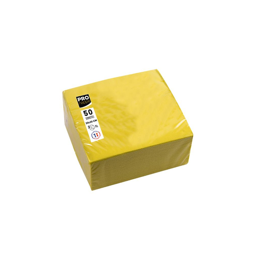 Produktbild för Servett PRONAPPE 20x20cm gul 50/fp