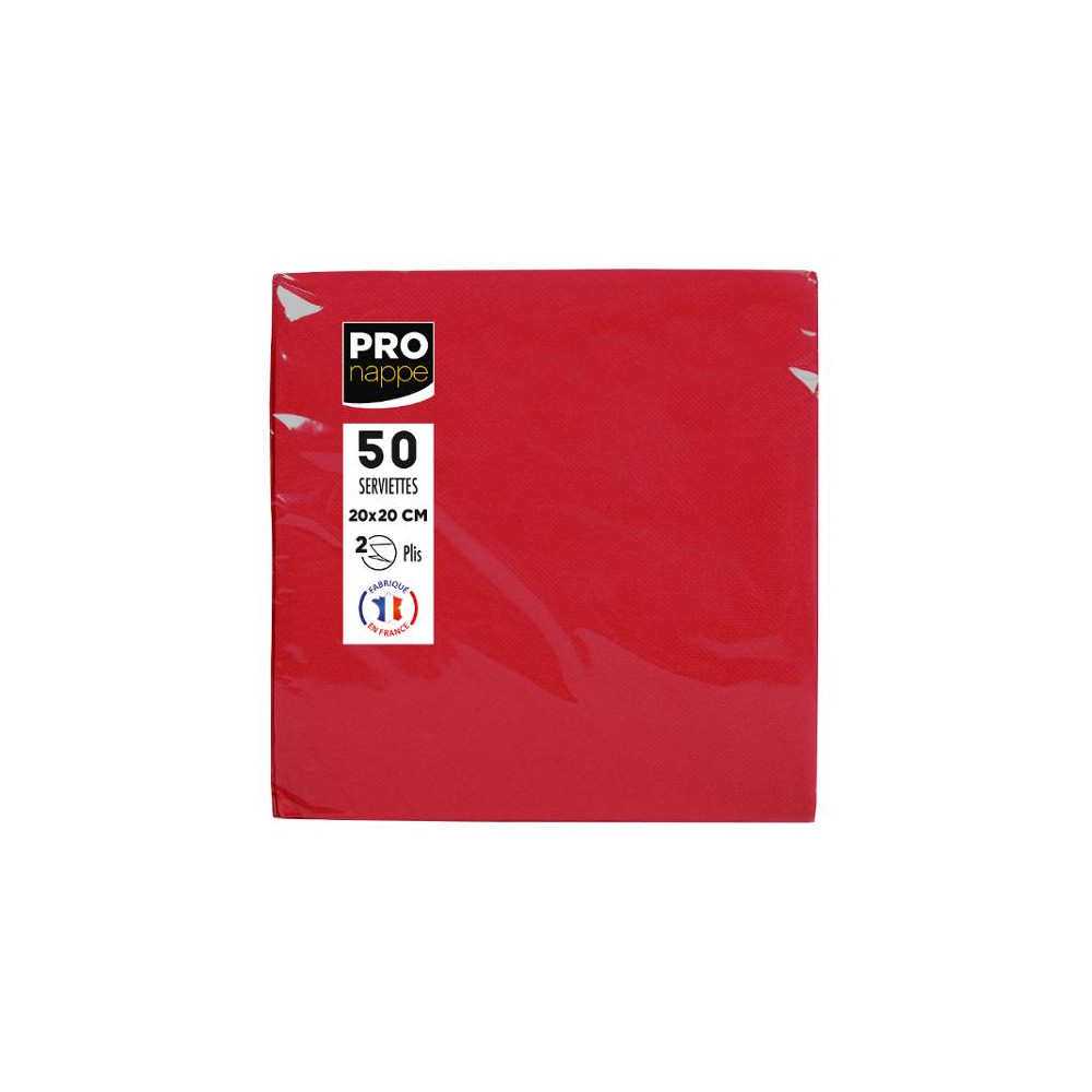 Produktbild för Servett PRONAPPE 20x20cm röd 50/fp
