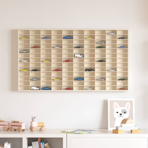 vidaXL Väggdisplay med hylla Beige 98 x 4,5 x 55 cm Konstruerat trä