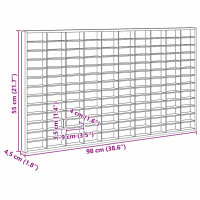 Produktbild för Väggdisplay med hylla Beige 98 x 4,5 x 55 cm Konstruerat trä