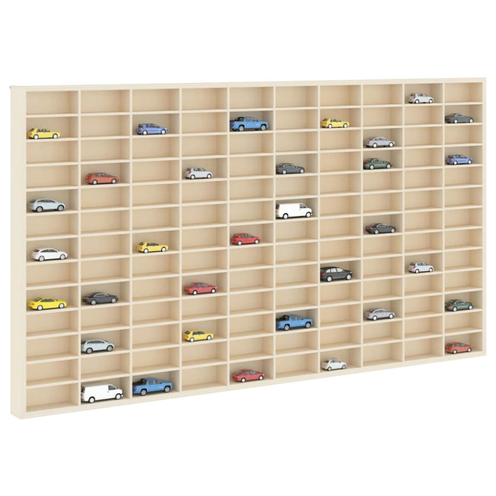 Produktbild för Väggdisplay med hylla Beige 98 x 4,5 x 55 cm Konstruerat trä