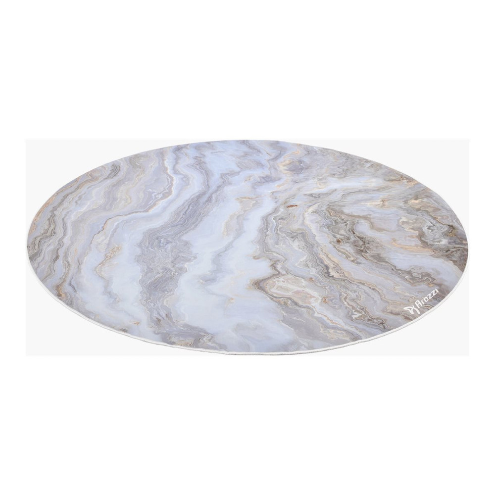 Produktbild för Arozzi Zona - stolmatta - rund - 121 cm - vit marmor