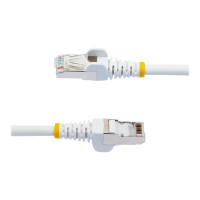 Produktbild för StarTech.com 50cm CAT6a Ethernet Cable - White - Low Smoke Zero Halogen (LSZH) - 10GbE 500MHz 100W PoE++ Snagless RJ-45 w/Strain Reliefs S/FTP Network Patch Cord - patch-kabel - 50 cm - vit