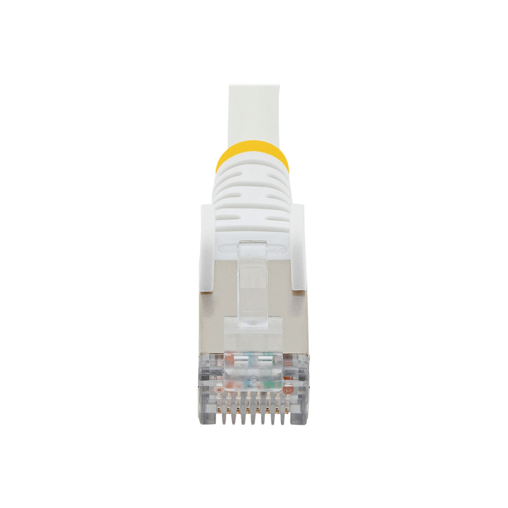 Produktbild för StarTech.com 50cm CAT6a Ethernet Cable - White - Low Smoke Zero Halogen (LSZH) - 10GbE 500MHz 100W PoE++ Snagless RJ-45 w/Strain Reliefs S/FTP Network Patch Cord - patch-kabel - 50 cm - vit