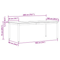 Produktbild för Matbord 2 pcs 200 x 100 x 75 cm Konstruerat trä