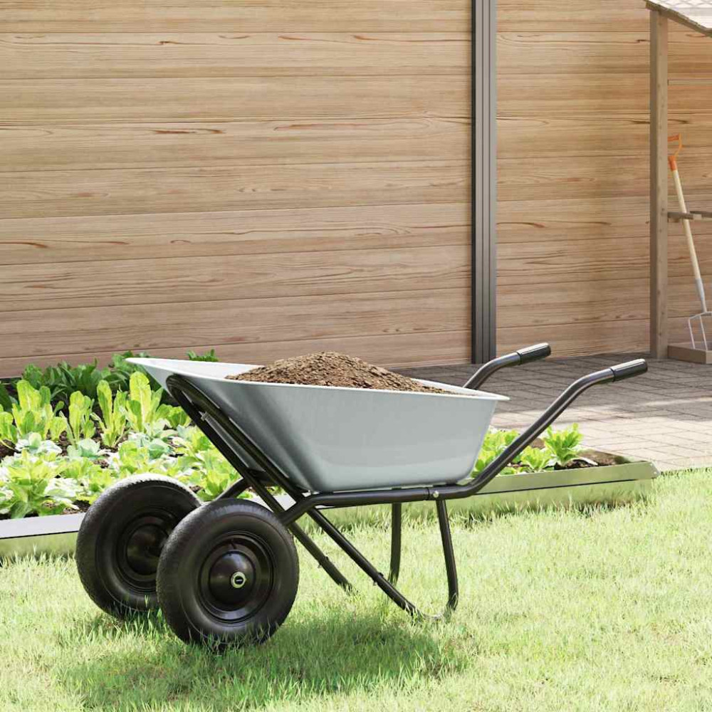Produktbild för Vagn Silver och svart 137 x 60 x 65,5 cm Stål