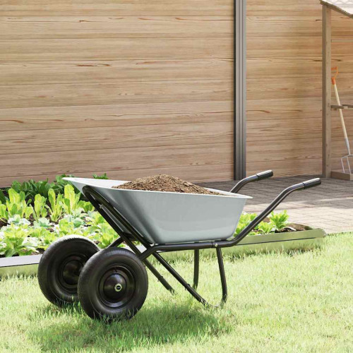 vidaXL Vagn Silver och svart 137 x 60 x 65,5 cm Stål