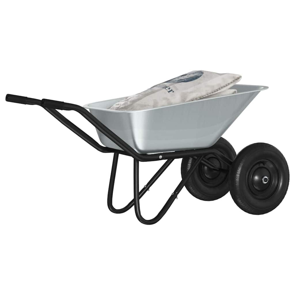 Produktbild för Vagn Silver och svart 137 x 60 x 65,5 cm Stål