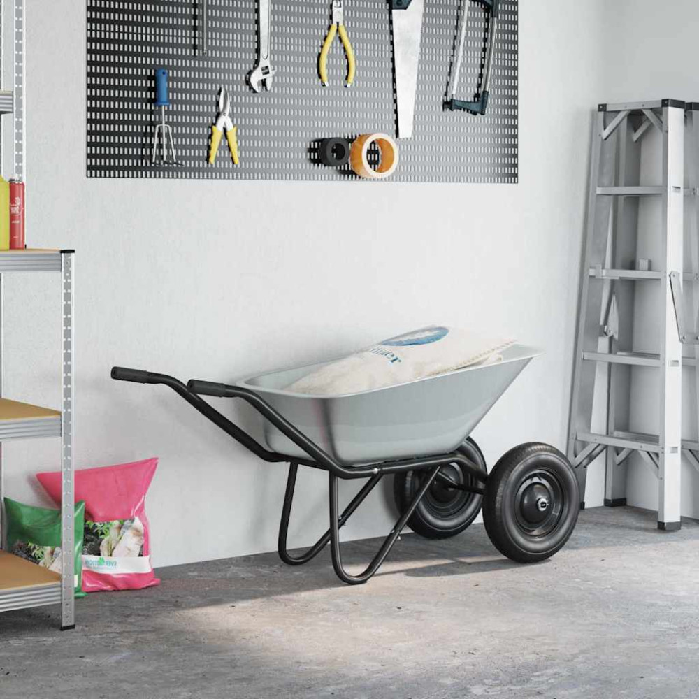 Produktbild för Vagn Silver och svart 137 x 60 x 65,5 cm Stål