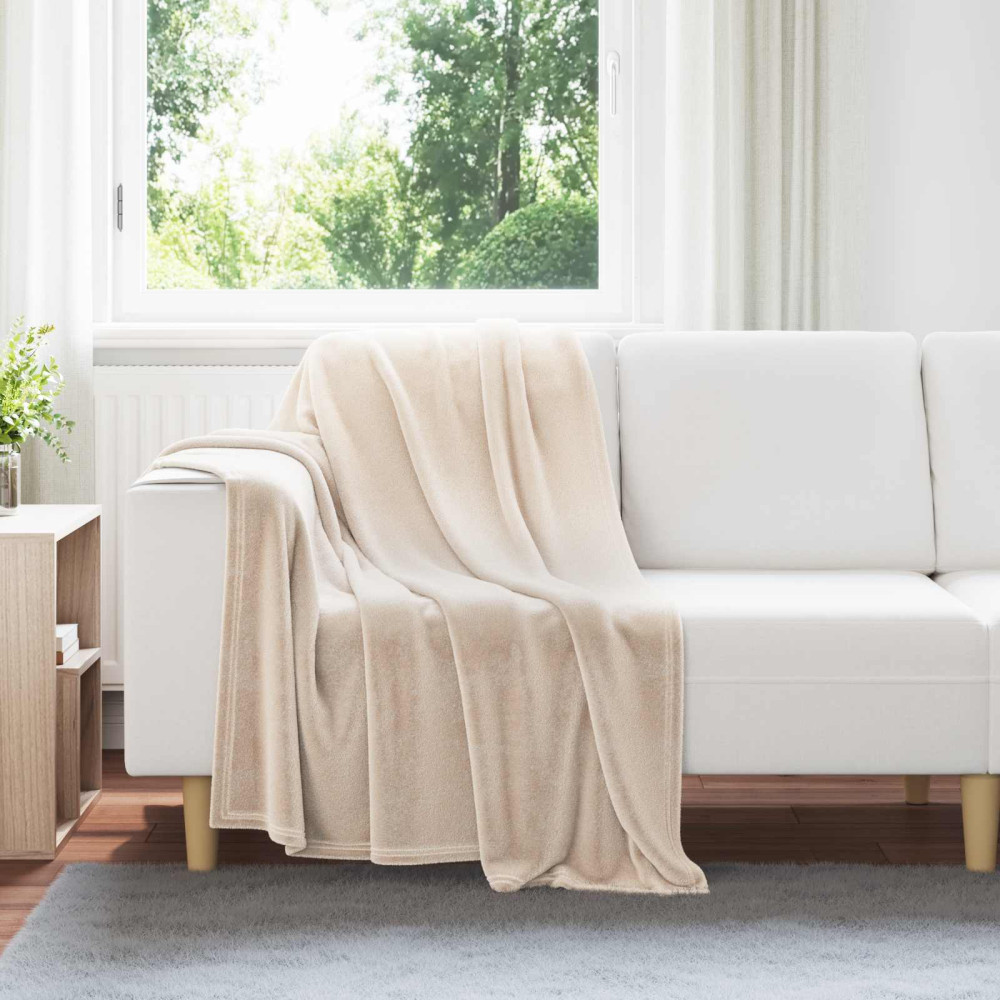 Produktbild för Kastfilt Beige 130 x 150 cm Fleece