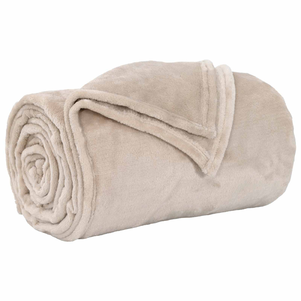 Produktbild för Kastfilt Beige 130 x 150 cm Fleece