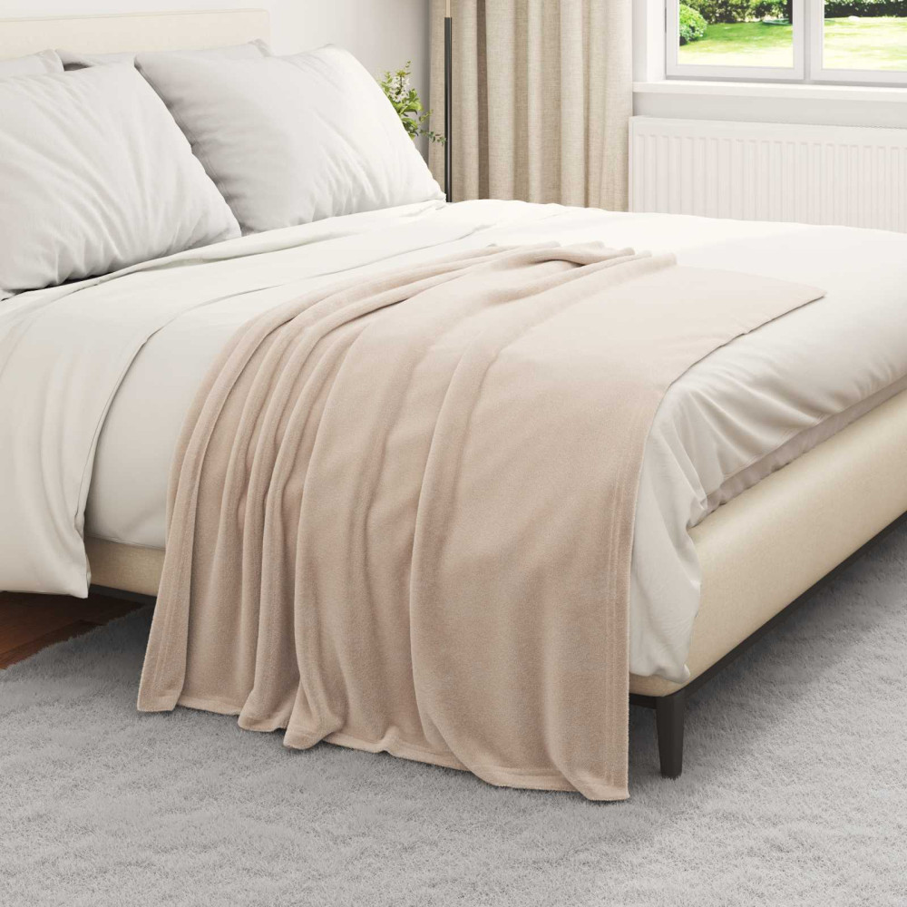 Produktbild för Kastfilt Beige 130 x 150 cm Fleece