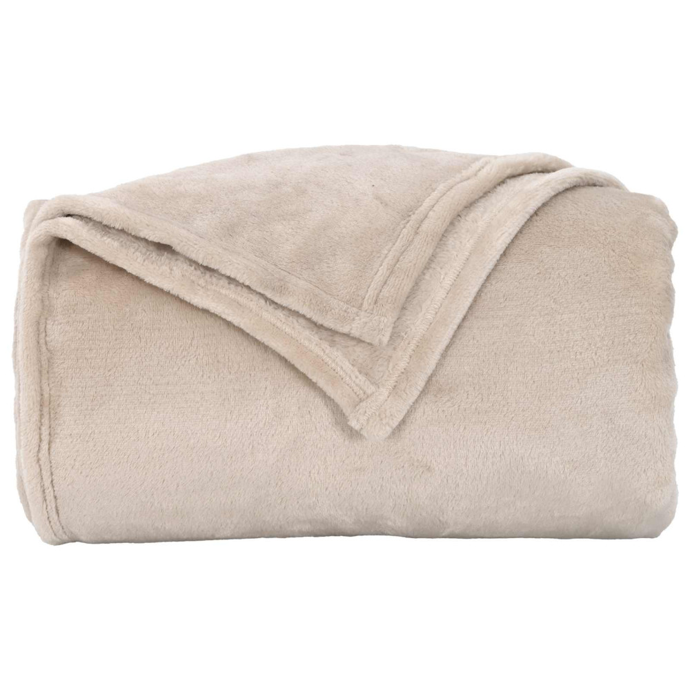 Produktbild för Kastfilt Beige 130 x 150 cm Fleece