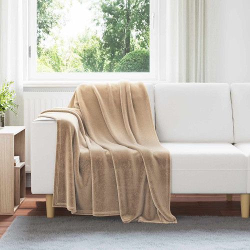vidaXL Kastfilt Kamel 130 x 150 cm Fleece
