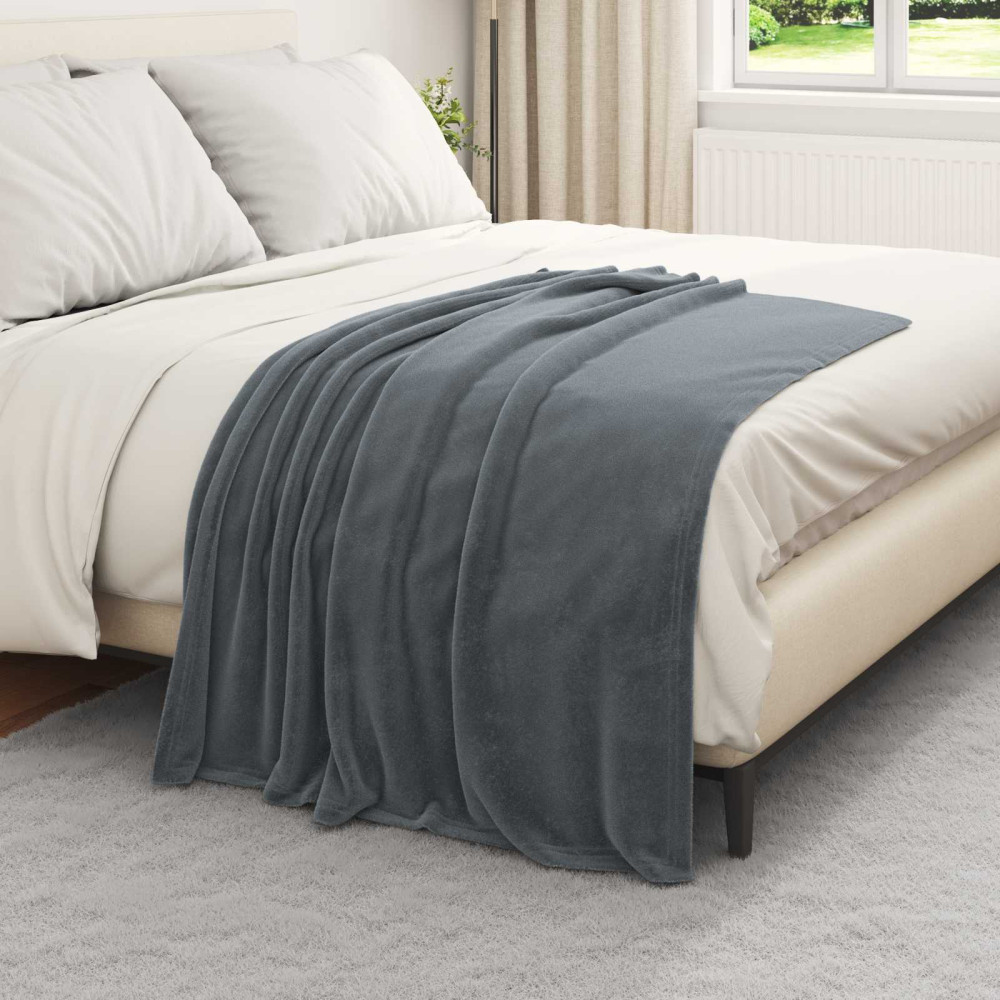 Produktbild för Kastfilt Mörkgrå 130 x 150 cm Fleece