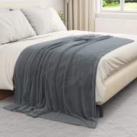 Produktbild för Kastfilt Mörkgrå 150 x 200 cm Fleece