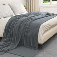 Produktbild för Kastfilt Mörkgrå 240 x 270 cm Fleece