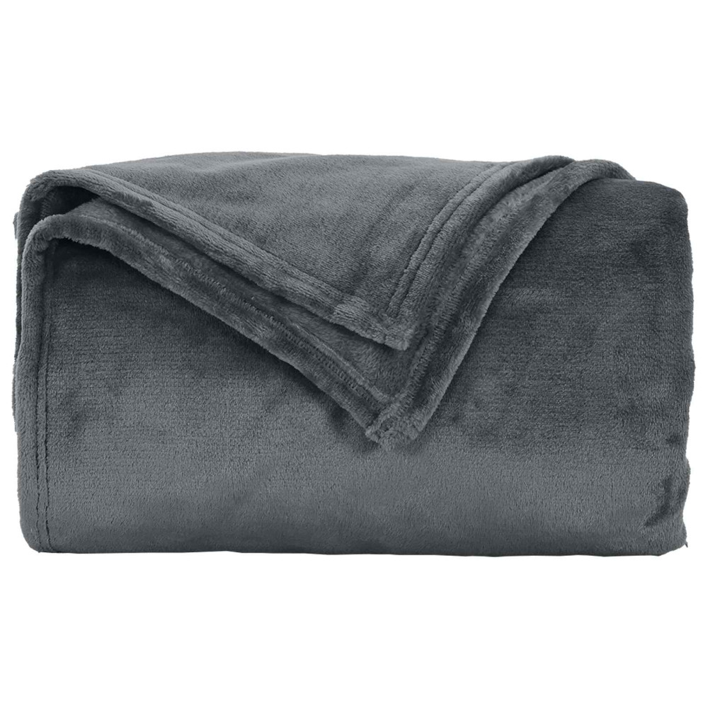 Produktbild för Kastfilt Mörkgrå 240 x 270 cm Fleece