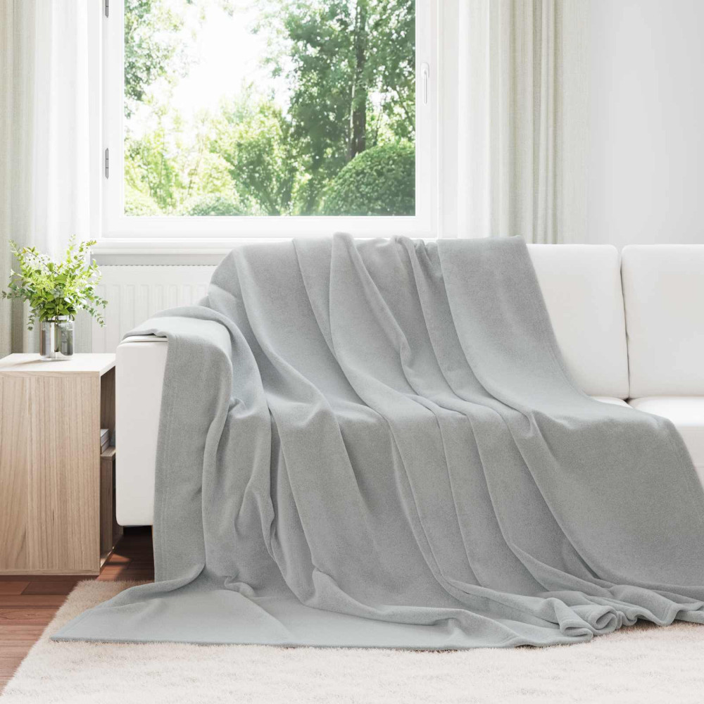 Produktbild för Kastfilt Grå 240 x 270 cm Fleece