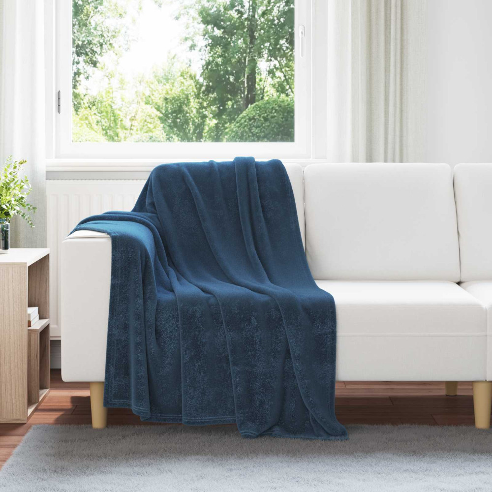 Produktbild för Kastfilt Mörkblå 130 x 150 cm Fleece