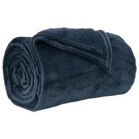 Produktbild för Kastfilt Mörkblå 130 x 150 cm Fleece