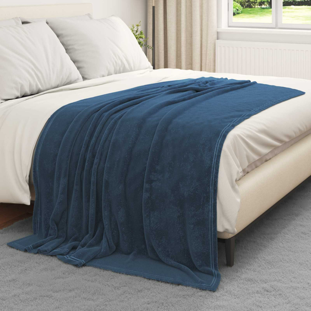 Produktbild för Kastfilt Mörkblå 150 x 200 cm Fleece