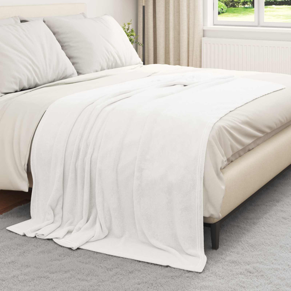 Produktbild för Kastfilt Vit 150 x 200 cm Fleece