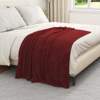Produktbild för Kastfilt Bordeaux Röd 130 x 150 cm Fleece