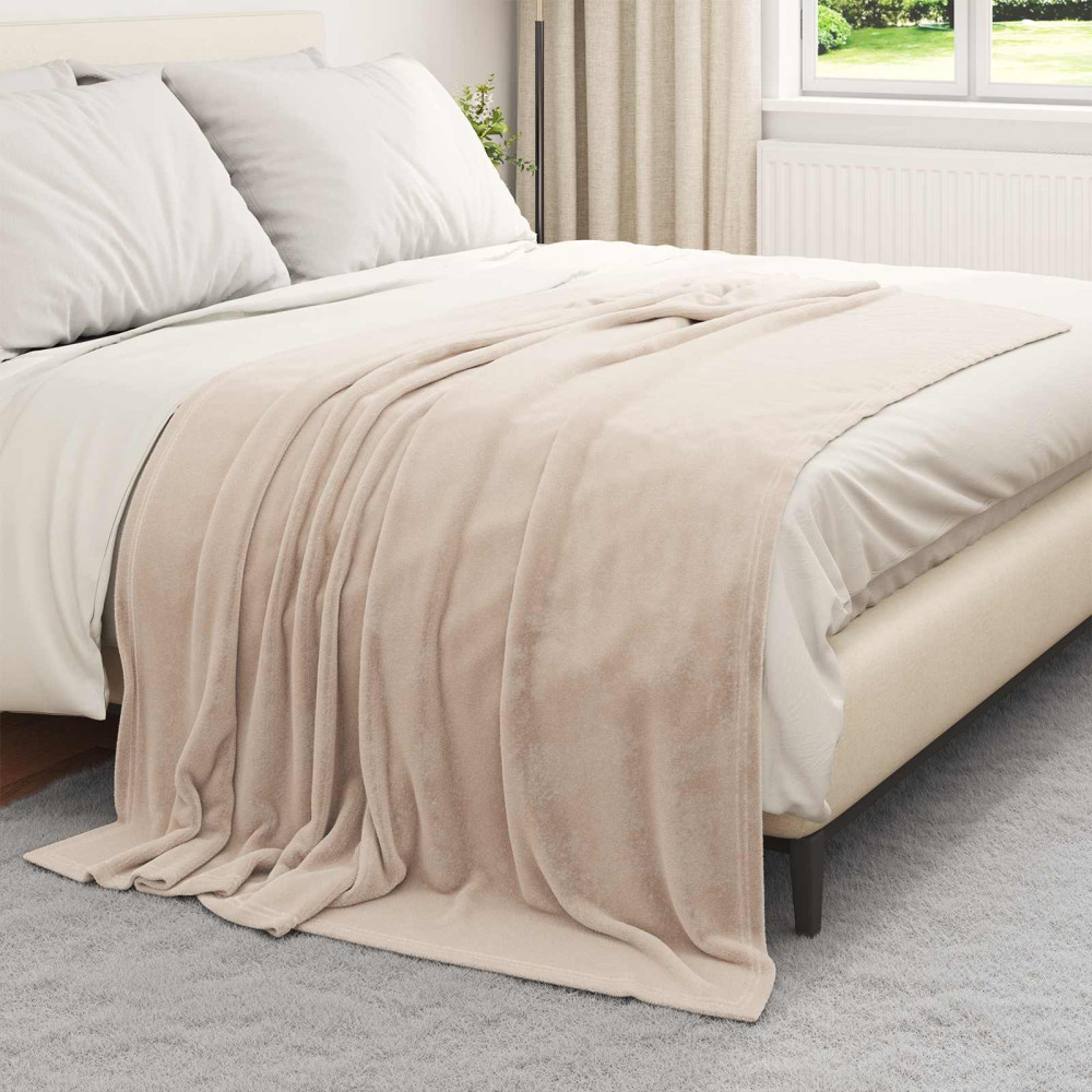 Produktbild för Filtar 6 pcs Beige 150 x 200 cm Fleece